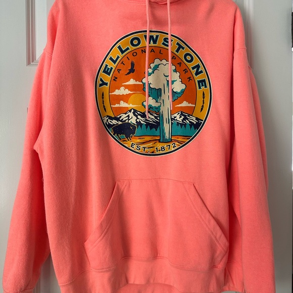 Vibrant Coral Yellowstone Hoodie - Picture 5 of 5
